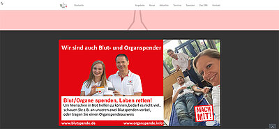 Screenshot der neuen Homepage des DRK OV Ilsfeld